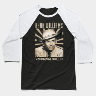 Hank Williams Original Aesthetic Tribute 〶 Baseball T-Shirt